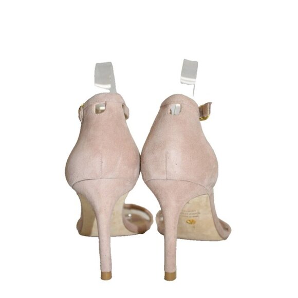 $475 STUART WEITZMAN NUNAKED STRAP SANDAL SUEDE DOLCE TAUPE NUDIST 8 (2) (DB12) - Picture 4 of 6